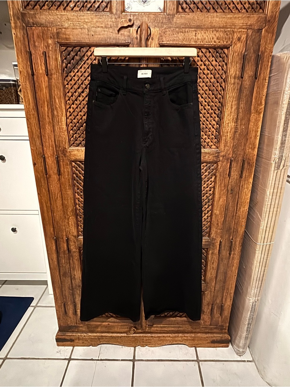 DL1961 Black Wide-Leg Jeans
